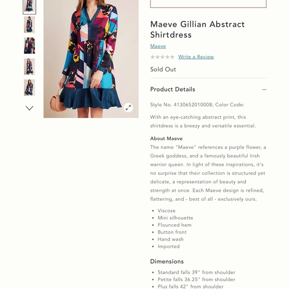 Anthropologie Maeve Gillian Dress - Picture 7 of 8